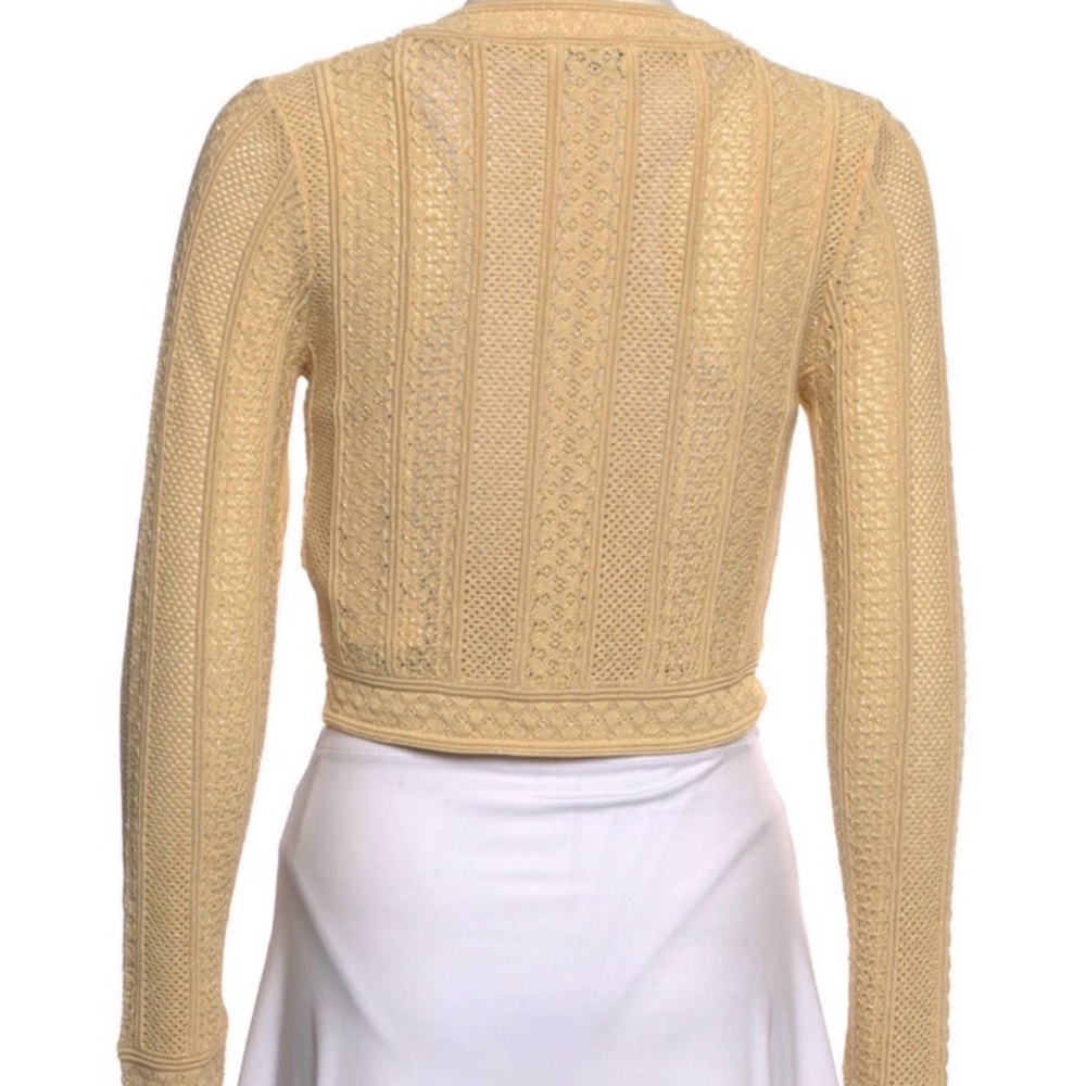 Sandro Pointelle Knit Pear Button Cardigan Size 1 - Picture 4 of 4